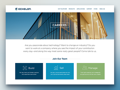Echelon Corporation Careers building careers grid iiot jobs lighting page team ui web website wireless
