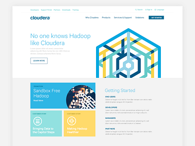 Cloudera Website - Home Page clean cloud community developers enterprise getting started grid hadoop light software website