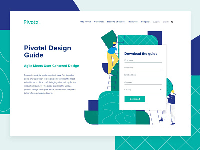 Pivotal Design Guide agile book discovery enterprise form framing guide illustration landing page product design research user centered design website