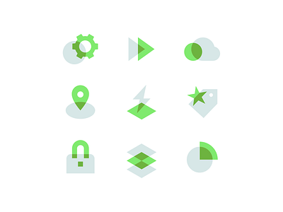 Spring Spot Illustrations cloud flexible gear icons icons set iconset illustration innovative java location lock microservices overlap overprint play reactive security spring tag
