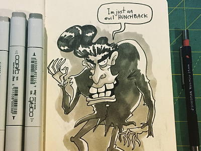 Inktober day 04 drawing evil hunchback inktober monster sketch