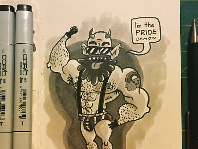 Inktober day 06 demon gay inktober leather monster pride sketch