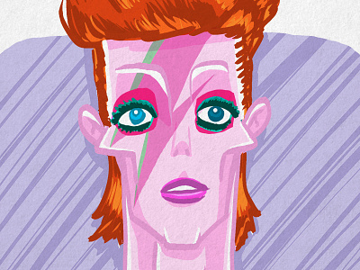 David Bowie aladdin sane artist color david bowie glam music sketch tribute
