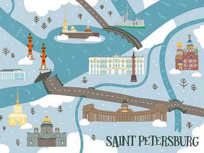 Saint Petersburg map detailed illustraion illustration art illustrator map map illustration media tourism