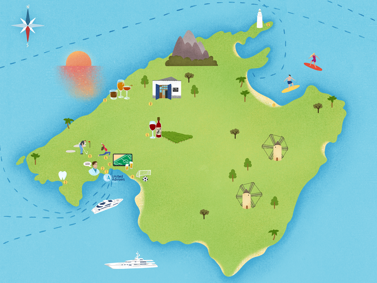 Map Of Mallorca Illustration Navigation Map With Landmarks By Tanya Keiko On Dribbble 4246