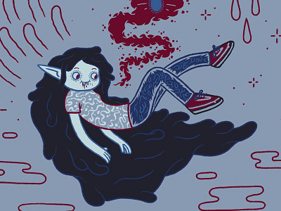 •💧🍓💧• Marceline •💧🍓💧• adventure adventuretime blood cute drop fanart marceline music time vampire