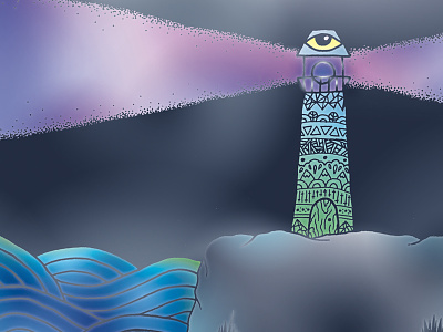 🌊🎇🌊 Lighthouse 🌊🎇🌊 color colors eye illustration illustrator lighthouse palette pastel sea third thirdeye