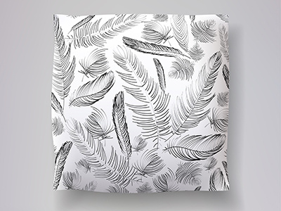 Throw pillow 3d cushion drawn feather hand object pillow throw vector