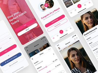 Match Social Dating App app appui chat clean concept datingapp design dribbble icon ios iphonex minimal product shot social app trend typography ui ux web