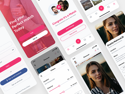 Match Social Dating App app appui chat clean concept datingapp design dribbble icon ios iphonex minimal product shot social app trend typography ui ux web