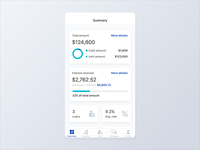 Lending Mobile App - Summary Screen