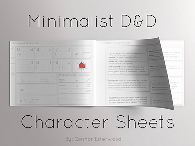 Minimalist D&D Character Sheets charactersheet dragons dungeons dungeonsdragons material