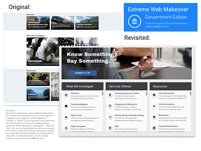 Extreme Web Makeover - FBI Landing 2 .gov extreme web makeover fbi search web