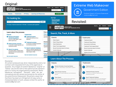 Extreme Web Makeover - US Patents & Trademarks Landing .gov extreme web makeover government patent trademarks web