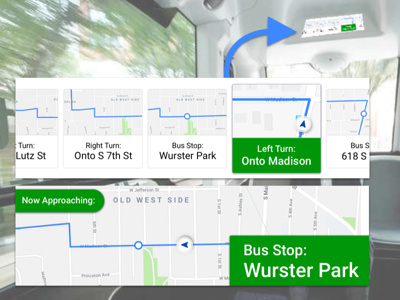 AV Bus Navigation Panel freebie free maps map navigation autonomous transit bus self-driving av bus