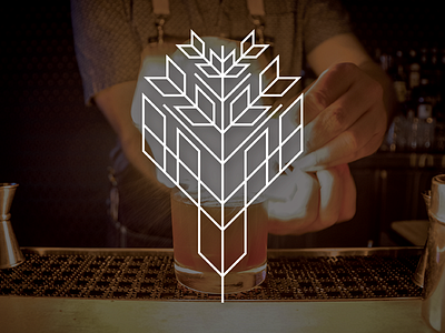 The Blackjack cocktail geometric icon leaf lines logo simple