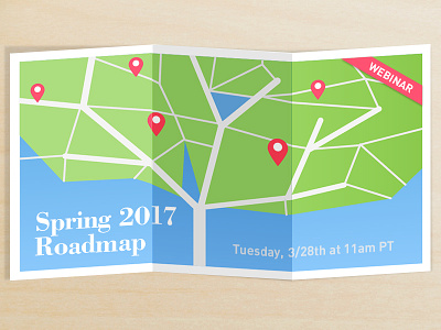 Spring Roadmap graphic for Marin Software blog image illustration map spring tree
