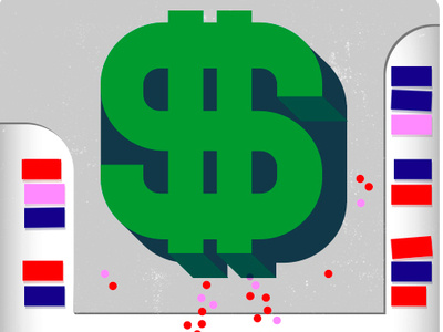 19.0010 Cash check or click - Blog graphic 1 editorial graphic flocking ariel view top view dollar store