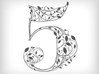 "5" editorial illustration 5 editorial growth illustration natural number organic vine