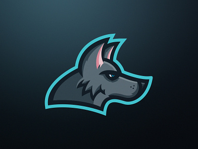 Wolfie Pre-Made Mascot (For Sale) branding dog esports for sale kenveloart logo mascot pre made wolf