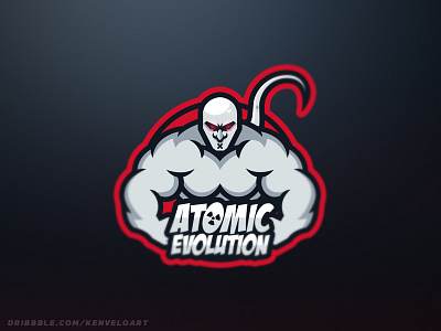 "Atomic Evolution" Client eSports Mascot - v2 atomic branding client esports evolution kenveloart mascot sports