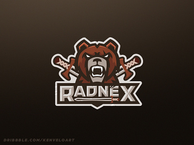 "Radnex" Client eSports Mascot bear branding client esports kenveloart mascot radnex sports