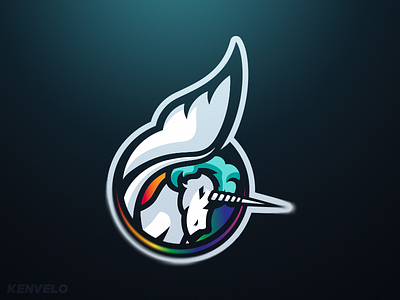 Pegas Pre-Made Mascot (For Sale) animals branding esports for sale kenveloart logo mascot pegas pre made sports unicorn