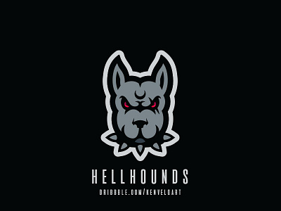 "HellHounds" Client eSports Mascot branding client devil dog esports hell hellhounds kenveloart mascot pitbull sports