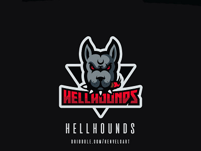 "HellHounds" Client eSports Mascot branding client devil dog esports hell hellhounds kenveloart mascot pitbull sports