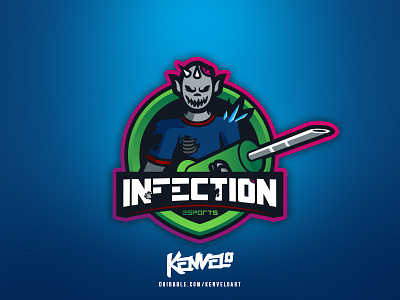 Infection branding esports for infection kenveloart mascot sale sports syringe zombie