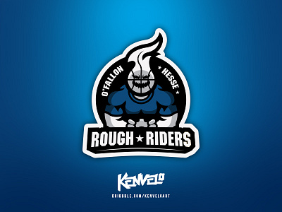 "Rough Riders" Client eSports Mascot branding client esports kenveloart mascot muscle mutant rough riders sports zombie