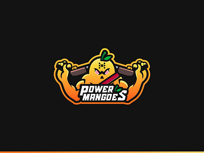 Power Mangoes branding client esports kenveloart logo mango mascot power shotguns sports streamer
