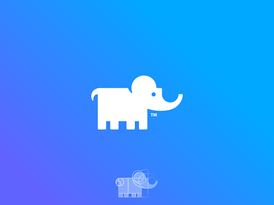 Elephant Brand Identity adobe blue brand branding elephant gradient grid identity illustration kenveloart logo nature