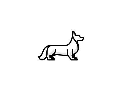 Welsh Corgi Pembroke animal black corgi dog icon illustration kenveloart logo minimal pembroke welsh white