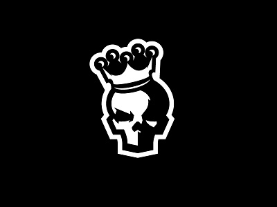 Skull King black branding kenveloart king logo mascot skull white