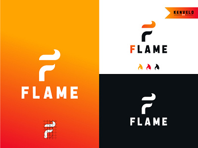 Flame Logo adobe branding cc f fire flame identity illustration kenveloart letter logo typography