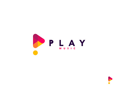 Play Music logo concept - presentation v2 arrow brand branding icon energetic gradient smart entertainment burn burning fire link light flame abstract overlay game video media marketing music media sound wave waves triangle drop data
