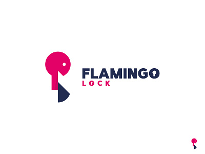 Flamingo Lock logo concept adobe illustrator branding concept design flamingo kenvelo art lock logo