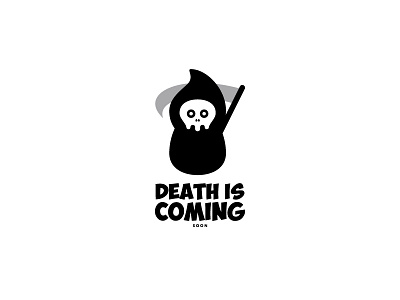 Dead Is Coming - logo concept black branding bw coming death icon is kenvelo kenveloart logo minimal white