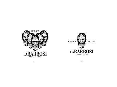 La Barbosi - barber shop logo concept barber black branding bw icon kenvelo kenveloart logo man mascot white