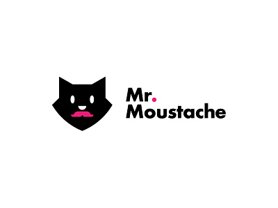 Mr Moustache branding cat chat app chat bot chatbox design for sale icon identity illustration kenvelo logo mascot pre made vector