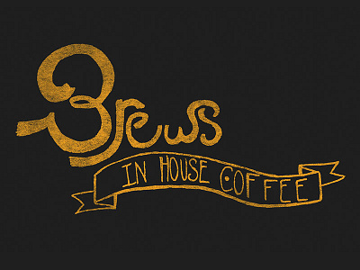 Brews Coffee Shop branding design hand lettering logo typography