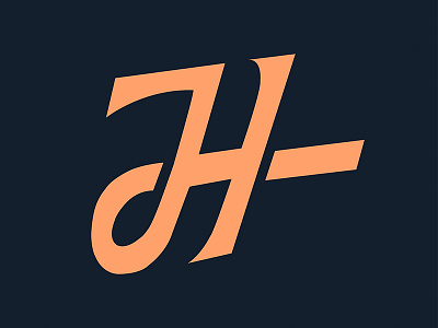 JH Monogram branding design graphic hand lettered logo monogram vector