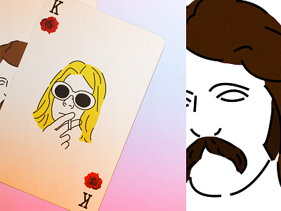"The Classics" Playing Cards branding celebrity cobain flat design gradient graphic graphic design illustration kurt cobain music simple t shirt
