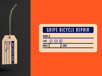 Grips Bicycle Shop Tag bike flat freelance graphic design icon retail shop tag