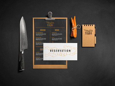 Tigre Chophouse - Restaurant Branding assets branding design logo menu packaging restaurant texture