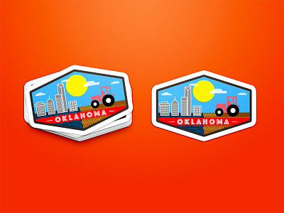 Oklahoma Stickers! city skape design farm illustration logo okc oklahoma stickers vector