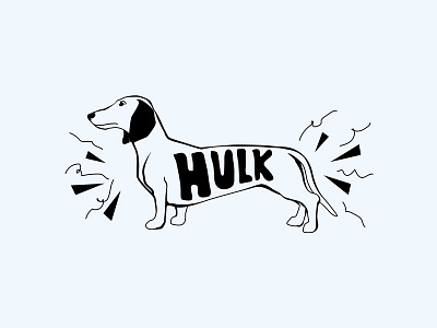 Hulk dog graphic design logo sketch