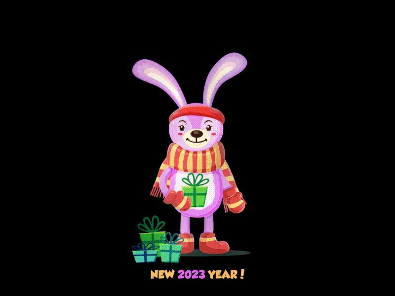 New 2023 Year Rabbit animation after effects animation character animation motion design rabbit vfx