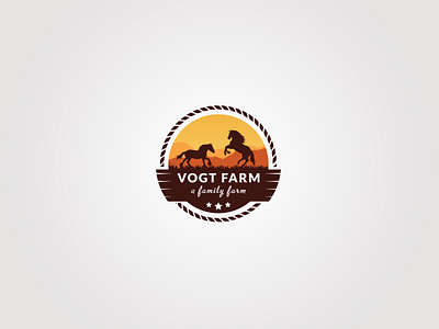 Vogt Farm Logo Concept branding farm horse logo mountain vector